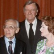 June 24, 1977. At Samuel Goldwyn Theater tribute to Joan in Beverly Hills. With George Cukor, John Wayne, Myrna Loy, Steven Spielberg.