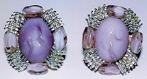 Joan's lavendar and silver earrings. Being auctioned online 9/05.