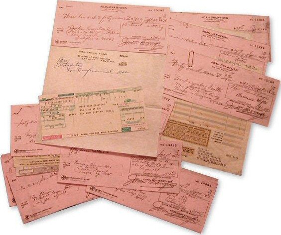 A batch of checks written in 1976.