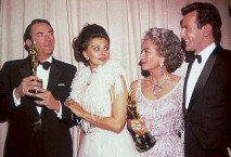 From left: Gregory Peck, Sophia Loren, Joan, Maximilian Schell. 1962.