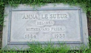 Joan's mother's grave at Forest Lawn.