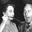 On the 'Mildred Pierce' set with Jack Benny.